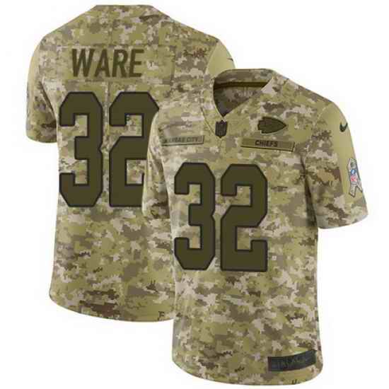 Nike Chiefs #32 Spencer Ware Camo Mens Stitched NFL Limited 2018 Salute To Service Jersey